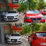 Εικόνα από το CHRYSOUDIS AUTOMOTIVE στη Θεσσαλονίκη με Audi και Volkswagen σε εξωτερικό χώρο.