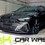Μαύρο Audi μετά από επαγγελματικό καθαρισμό στο NK Car Wash Πέραμα.